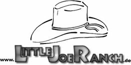 Gekritzel eines Cowboyhuts über dem Schriftzug "Little Joe Ranch".