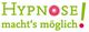 Text "Hypnose macht's möglich!" in Grün. Der Buchstabe "O" hat ein spiralförmiges Design.