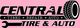 Central Tire & Auto logo with tire and wrench on a pink background.