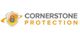 Cornerstone Protection logo with shield and padlock graphic.