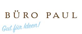 Text "BÜRO PAUL" in Braun, "Gut für Ideen!" in hellblau darunter.