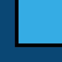 Blaues Quadrat mit schwarzem Rand auf dunklerem blauen Hintergrund.