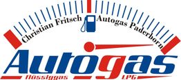 Logo: Tankanzeige mit Text "Christian Fritsch, Autogas Paderborn, Flüssiggas, LPG".