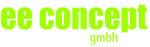 Grüner Schriftzug "ee concept gmbh" auf weißem Hintergrund.