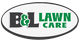 B&L Lawn Care logo with black and green text on a white oval background.