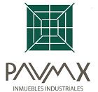 Logo de PAVMX Inmuebles Industriales con diseño geométrico verde.