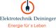 Logo mit Stecker, Text: "Elektrotechnik Deininger. Energie für's Leben."
