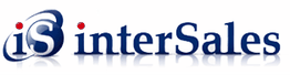 Logo mit Text "interSales" und stilisierten Buchstaben "i" und "S".