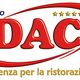 Logo di Gruppo DAC, eccellenza per la ristorazione, con cinque stelle sopra le lettere rosse.