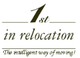 Textlogo mit Aufschrift: "1st in relocation. The intelligent way of moving!"