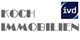 Text: "KOCH IMMOBILIEN" und "ivd"-Logo in Blau und Weiß.