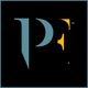 Logo con le lettere "P" e "F" in blu e arancione su sfondo nero.