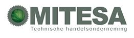 Logo van Mitesa met een groene tandwiel en tekst "Technische handelsonderneming".