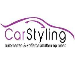 Logo van CarStyling met paarse autolijn: automatten & kofferbakmatten op maat.