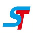 Logo mit blauen "S" und rotem "T" auf weißem Hintergrund.