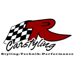 Logo mit rot-schwarzem „R“, schwarz-weißer Flagge und Text: „Carstyling Styling-Technik-Performance“.