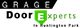 Logo with black text: "GRAGE," and green elements around a letter "E" within a square.