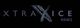 Logotipo de Xtraice Rinks con fondo negro y letras grandes en tonos azulados.