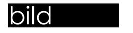 Schwarzes Logo mit weißem Schriftzug "bild" in einer minimalistischen, modernen Schriftart.