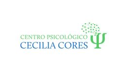 Logo del Centro Psicológico Cecilia Cores con símbolo psi verde y texto azul.