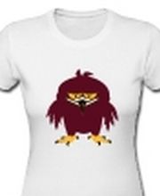 Das GirlieShirt in dem sich Frauen wohlfühlen.: Feminin, figurbetont geschnitten, mit kurzen Ärmeln. Das Motiv Baby Adler in  Flexdruck
burgunderrot, goldgelb, schwarz 
http://goo.gl/wOl4F