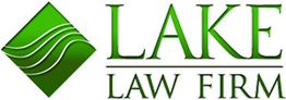 Green diamond logo with wavy lines, text: "LAKE LAW FIRM".