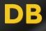 Gelbe Buchstaben "DB" auf schwarzem Hintergrund.