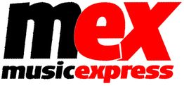 Logo mit den Worten "mex musicexpress" in Schwarz und Rot.