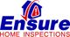 Logo for Ensure Home Inspections with a house icon and a red checkmark.