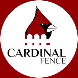 Logo of Cardinal Fence featuring a red cardinal and stylized fence design.