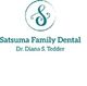 Logo of Satsuma Family Dental, Dr. Diana S. Tedder, with a stylized "S" in a circle above.