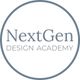 Circle logo with the text "NextGen Design Academy" in gray.