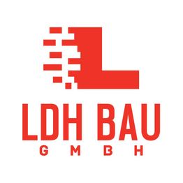 Rotes Logo mit Pixel-L und Schriftzug "LDH BAU GMBH" darunter.