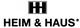 Logo des Unternehmens "Heim & Haus" mit stilisiertem "HH"-Symbol darüber.