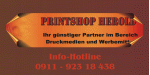 "Printshop Herold: Günstiger Partner für Druckmedien und Werbemittel, Telefon: 0911-92318438"