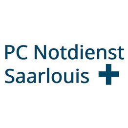 Text: "PC Notdienst Saarlouis" mit einem Pluszeichen daneben.