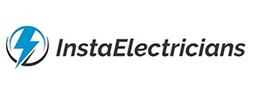 Logo of InstaElectricians with a blue lightning bolt in a circle.