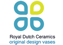 Geometric logo with blue, green shapes and text below.