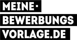 Schwarzes Logo mit weißer Schrift: MEINE-BEWERBUNGS-VORLAGE.DE.