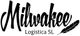 Logo de Milwaukee Logística SL con una pluma negra a la derecha.