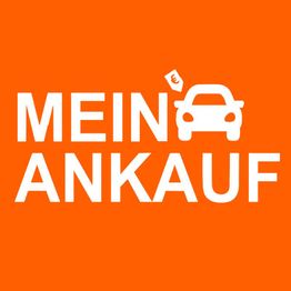 Text "MEIN ANKAUF" mit Autosymbol auf orangefarbenem Hintergrund.