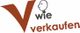 Großes "V" mit Kopf-Skizze, darunter steht "wie verkaufen" in brauner Schrift.