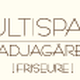 Textlogo: "MULTISPACE NADJA GARBER FRISURE" in schlichtem Design auf hellem Hintergrund.