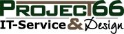 Logo mit Text: Project66 IT-Service & Design.