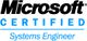 Logo mit Text: "Microsoft Certified Systems Engineer".