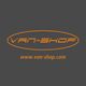 Logo mit orangefarbener Schrift "VAN-SHOP" und Website "www.van-shop.com" auf dunkelgrauem Hintergrund.