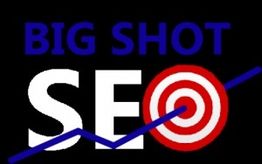 "Big Shot SEO logo with graph line and target symbol."