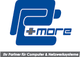 Logo mit Schriftzug "e-more" und Slogan "Ihr Partner für Computer & Netzwerksysteme".