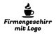 Tassenlogo mit Kaffeetasse und Schriftzug "Firmengeschirr mit Logo".