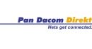 Logo von Pan Dacom Direkt mit Slogan "Nets get connected".